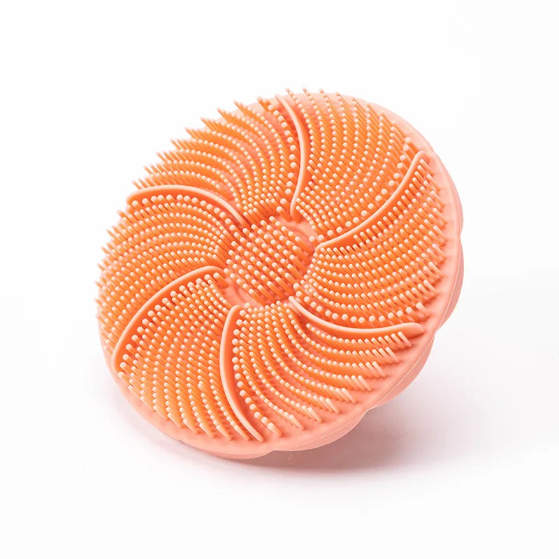 Hot Bathroom anti Bacteria Handheld round Body Scrubber Soft Silicone Skin Exfoliator Massage Bath Back Cleaning Brush for Men