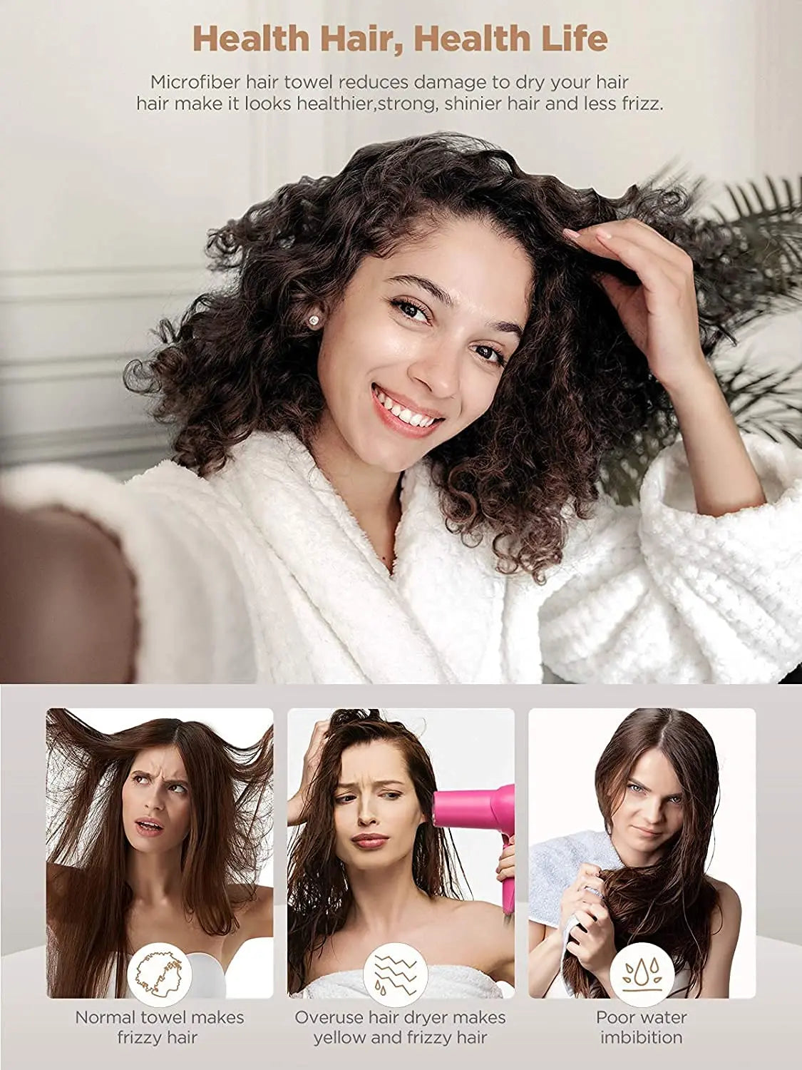 Custom SPA Super Absorbent Quick Dry Wholesale Ultra Plush Microfiber Hair Drying Wrap Salon Towel Hair Turban for Women