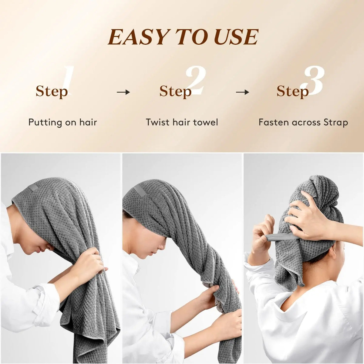 Custom SPA Super Absorbent Quick Dry Wholesale Ultra Plush Microfiber Hair Drying Wrap Salon Towel Hair Turban for Women