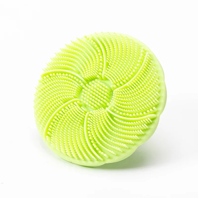 Hot Bathroom anti Bacteria Handheld round Body Scrubber Soft Silicone Skin Exfoliator Massage Bath Back Cleaning Brush for Men