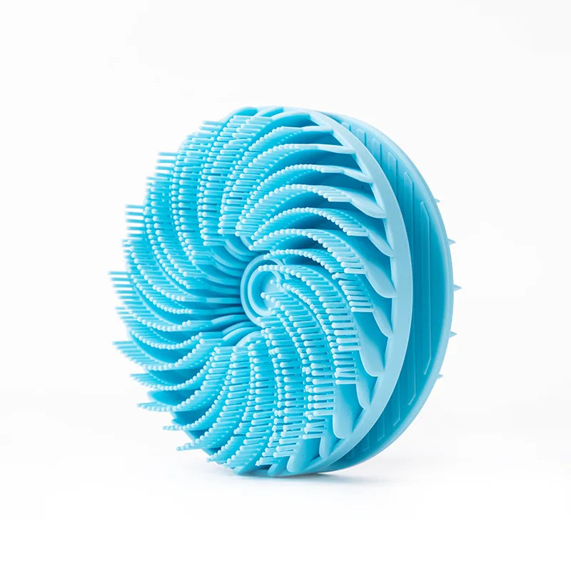 Hot Bathroom anti Bacteria Handheld round Body Scrubber Soft Silicone Skin Exfoliator Massage Bath Back Cleaning Brush for Men