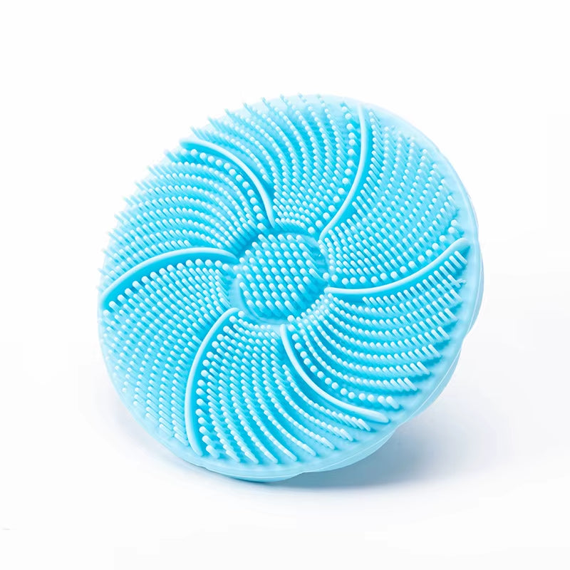 Hot Bathroom anti Bacteria Handheld round Body Scrubber Soft Silicone Skin Exfoliator Massage Bath Back Cleaning Brush for Men